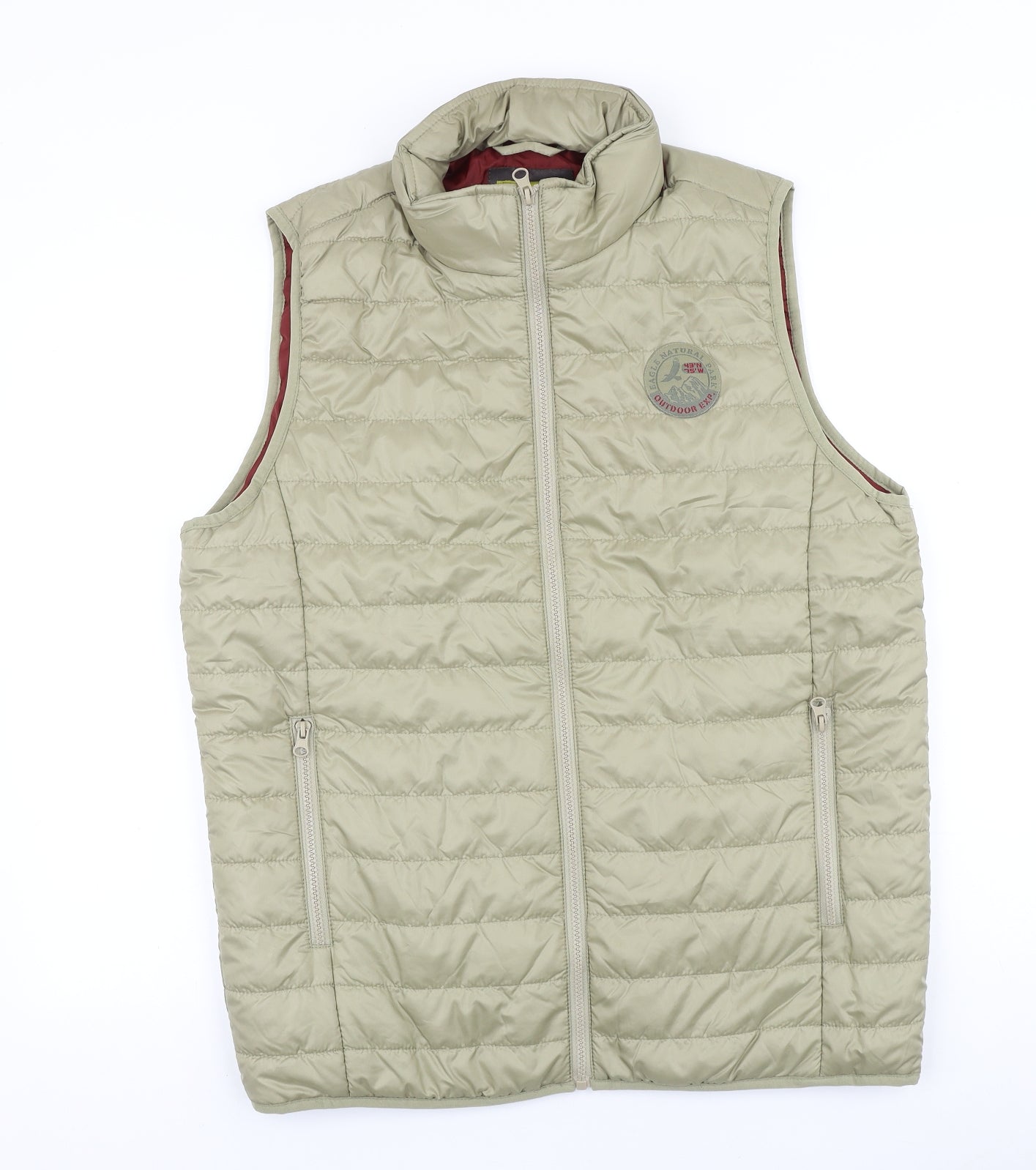 Atlas Mens Beige Gilet Jacket Size S Zip