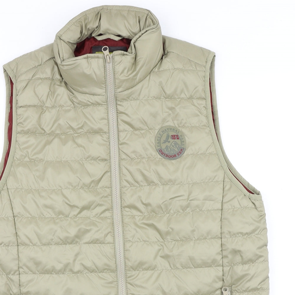 Atlas Mens Beige Gilet Jacket Size S Zip