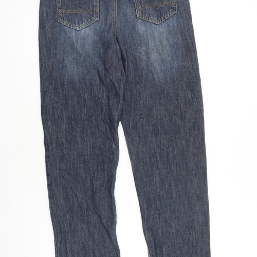 Denim & Co. Boys Blue 100% Cotton Straight Jeans Size 12-13 Years Regular Zip