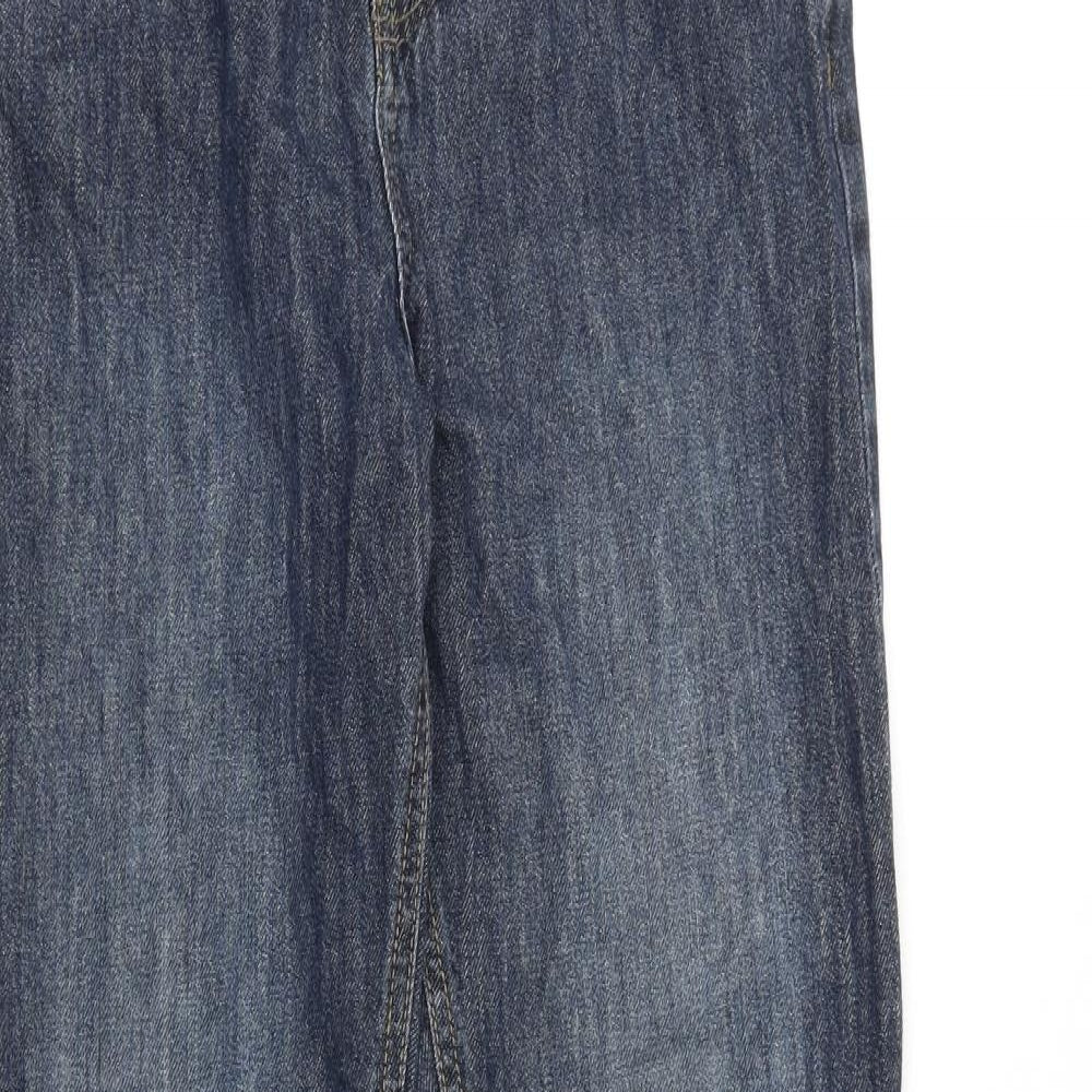 Denim & Co. Boys Blue 100% Cotton Straight Jeans Size 12-13 Years Regular Zip