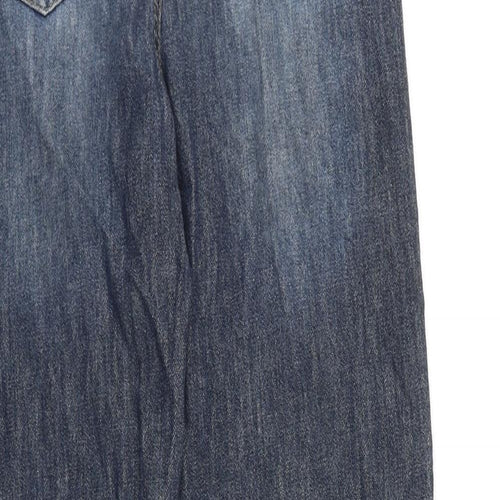 Denim & Co. Boys Blue 100% Cotton Straight Jeans Size 12-13 Years Regular Zip