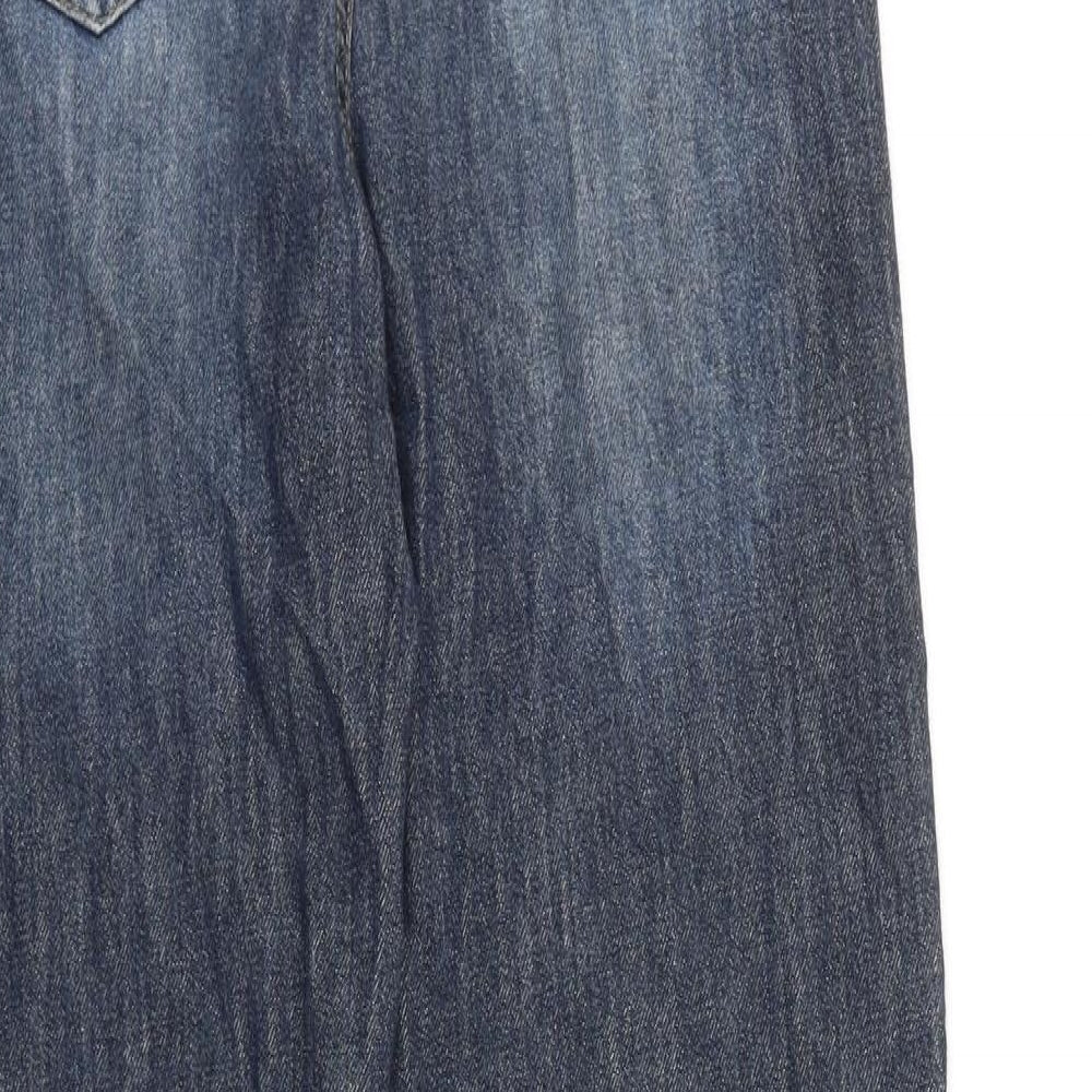 Denim & Co. Boys Blue 100% Cotton Straight Jeans Size 12-13 Years Regular Zip