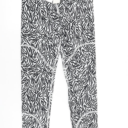 Zara Womens Black Animal Print Polyester Jogger Leggings Size S L27 in