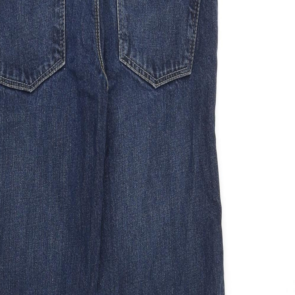 TU Girls Blue 100% Cotton Straight Jeans Size 12 Years Regular Zip