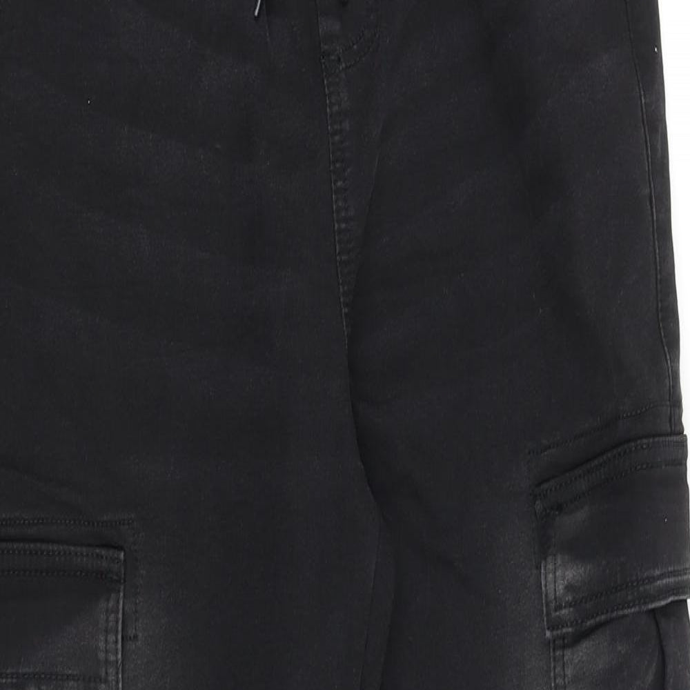 NEXT Boys Black 100% Cotton Tapered Jeans Size 11 Years Regular Drawstring
