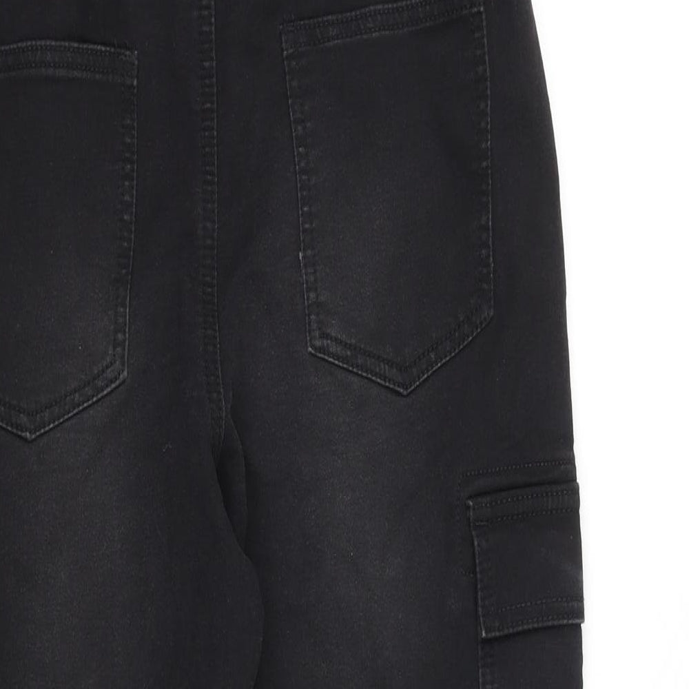 NEXT Boys Black 100% Cotton Tapered Jeans Size 11 Years Regular Drawstring