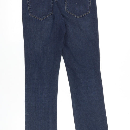 NEXT Womens Blue Cotton Blend Skinny Jeans Size 6 L29 in Slim Zip