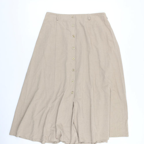 Berkertex Womens Beige Polyester Swing Skirt Size 30 in Button