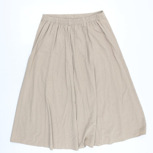 Berkertex Womens Beige Polyester Swing Skirt Size 30 in Button