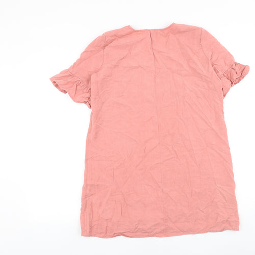 TRF Womens Pink 100% Cotton A-Line Size L V-Neck Pullover