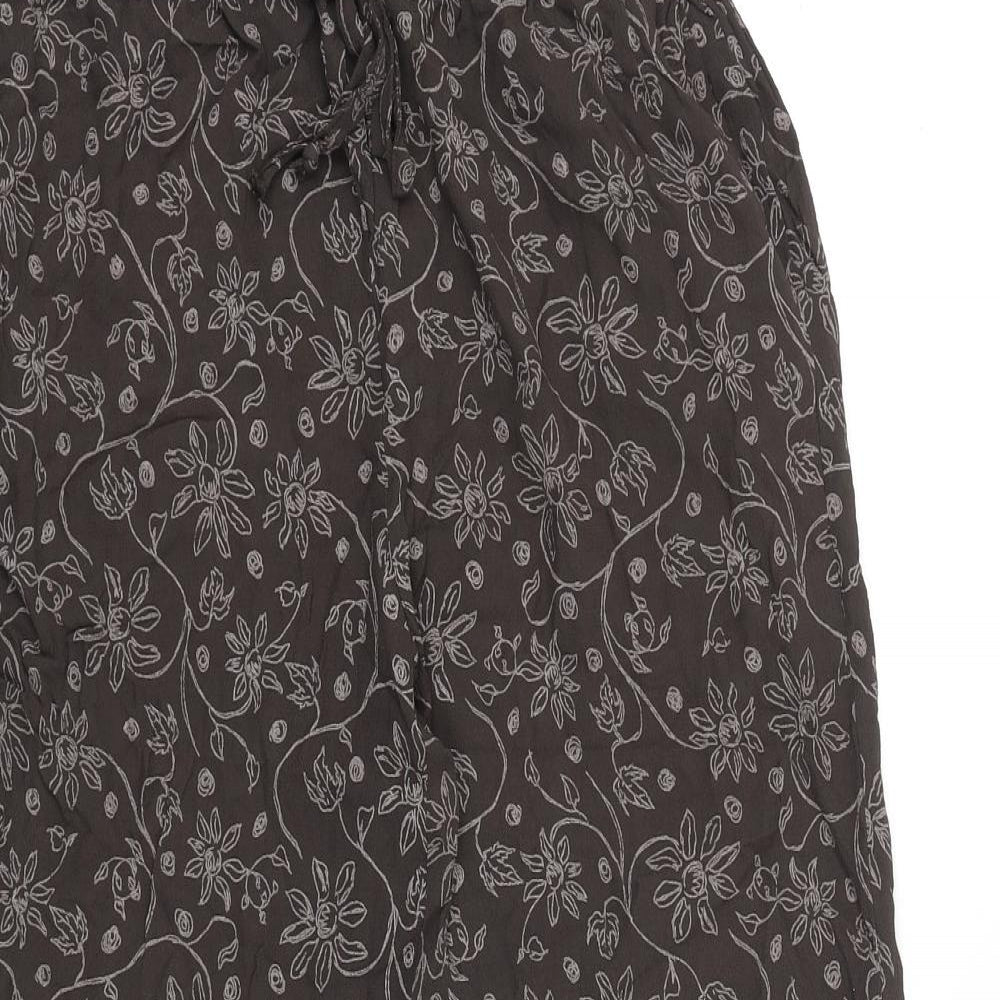 Lexington Womens Brown Floral Polyester Trousers Size 24 in L24 in Regular Tie