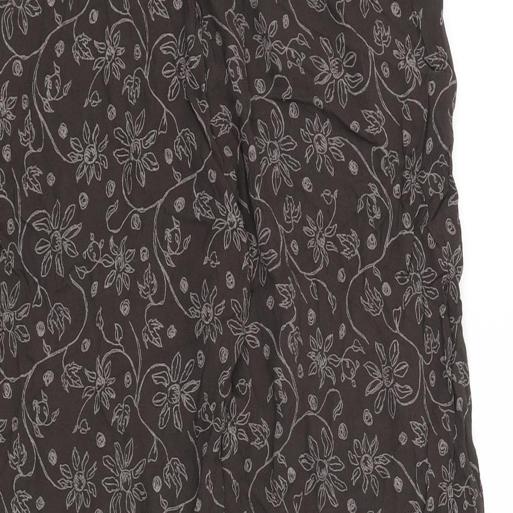 Lexington Womens Brown Floral Polyester Trousers Size 24 in L24 in Regular Tie