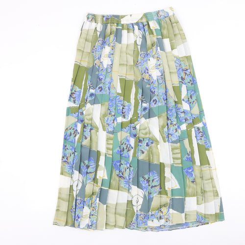Preworn Womens Multicoloured Floral Polyester Pleated Skirt Size 28 in