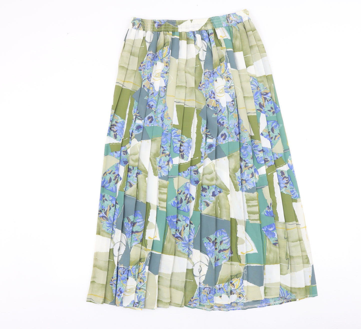 Preworn Womens Multicoloured Floral Polyester Pleated Skirt Size 28 in