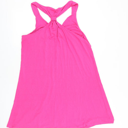 Artisan Womens Pink 100% Cotton A-Line Size L V-Neck Pullover