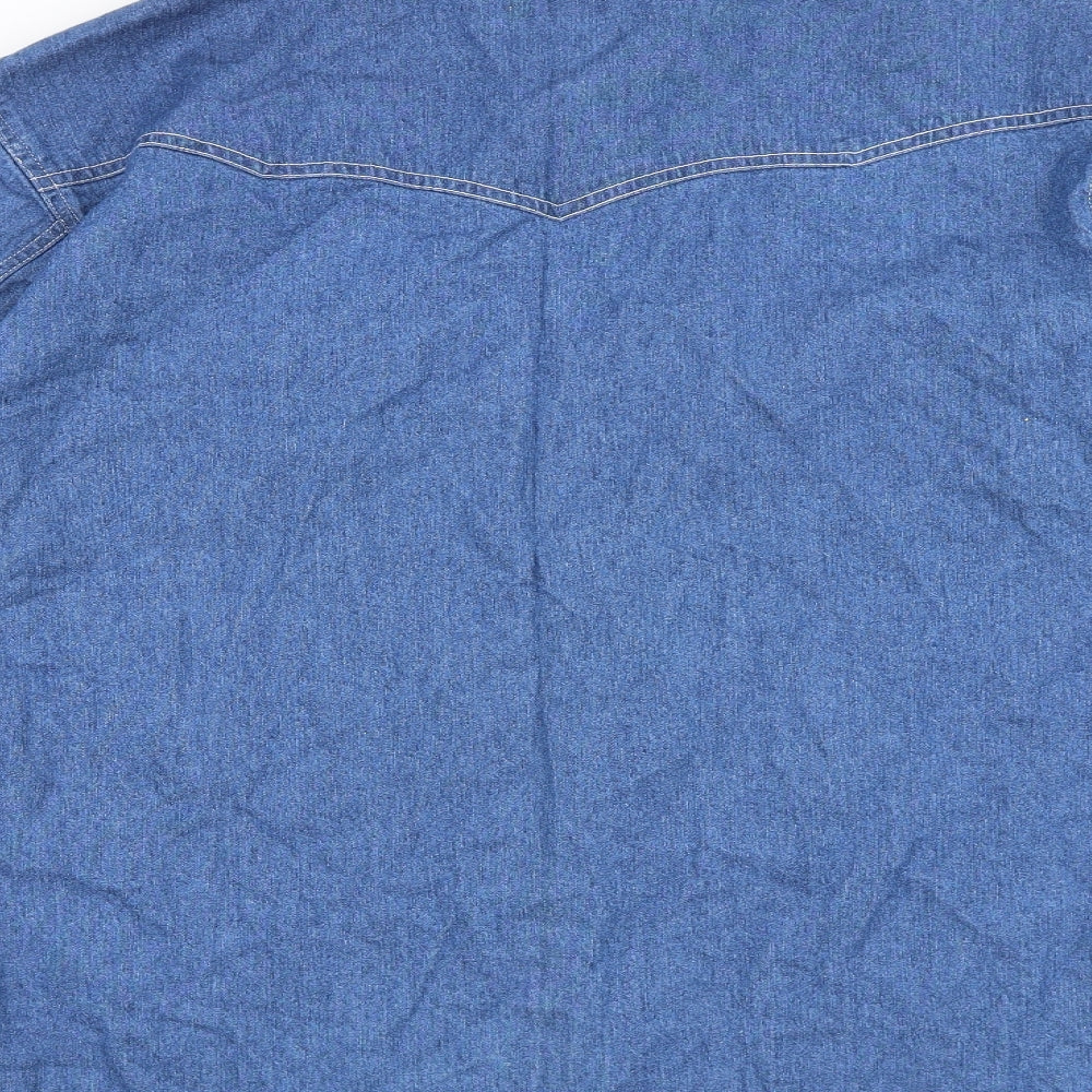 JP denim Womens Blue 100% Cotton Basic Button-Up Size L V-Neck