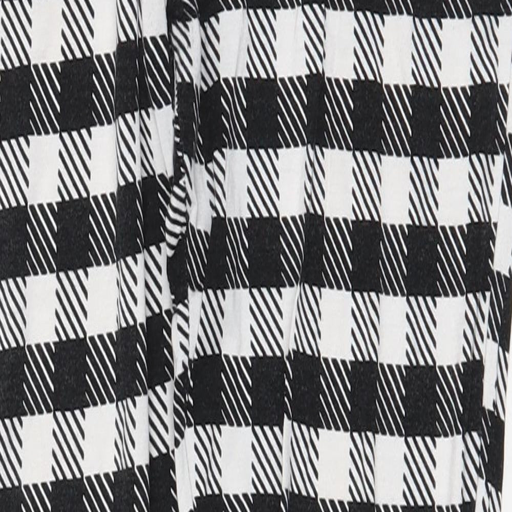Papaya Womens Black Plaid Viscose Jogger Leggings Size 12