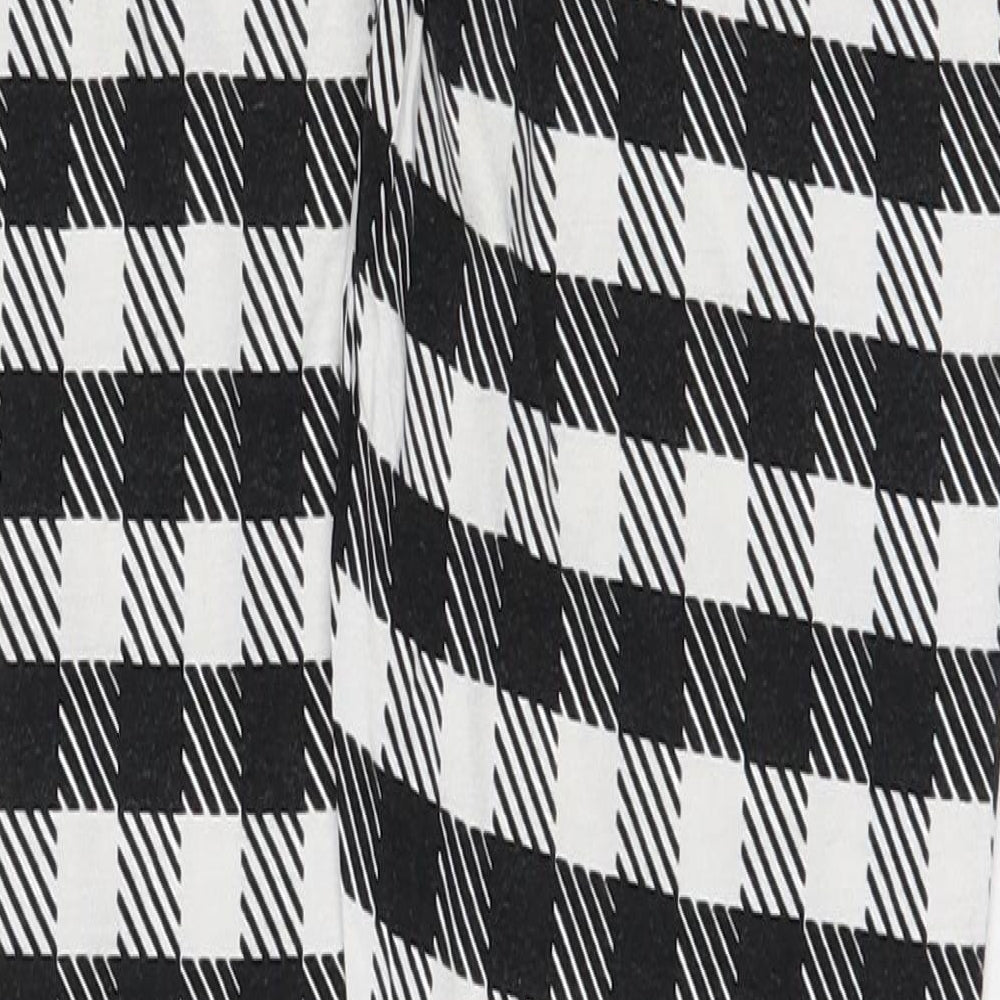 Papaya Womens Black Plaid Viscose Jogger Leggings Size 12