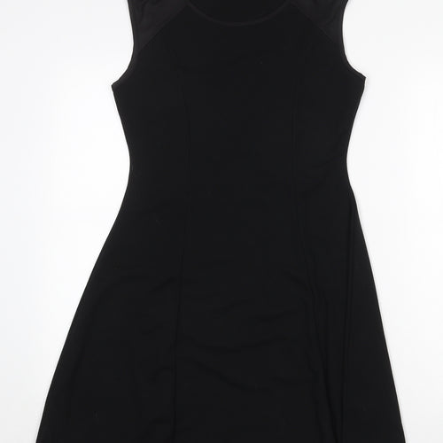 F&F Womens Black Polyester Trapeze & Swing Size 10 Round Neck Pullover