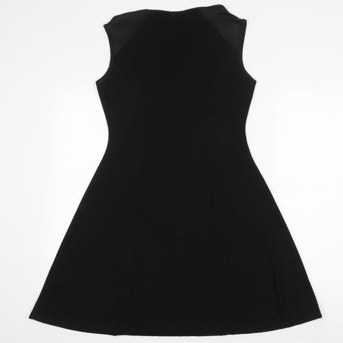 F&F Womens Black Polyester Trapeze & Swing Size 10 Round Neck Pullover