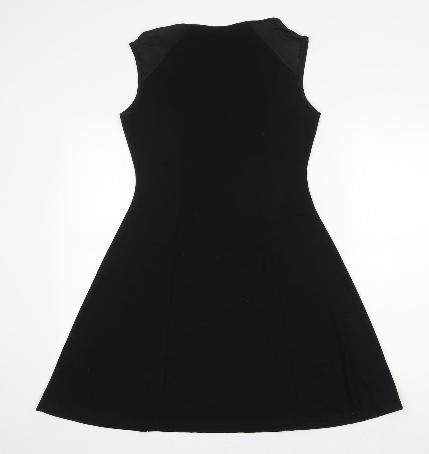 F&F Womens Black Polyester Trapeze & Swing Size 10 Round Neck Pullover