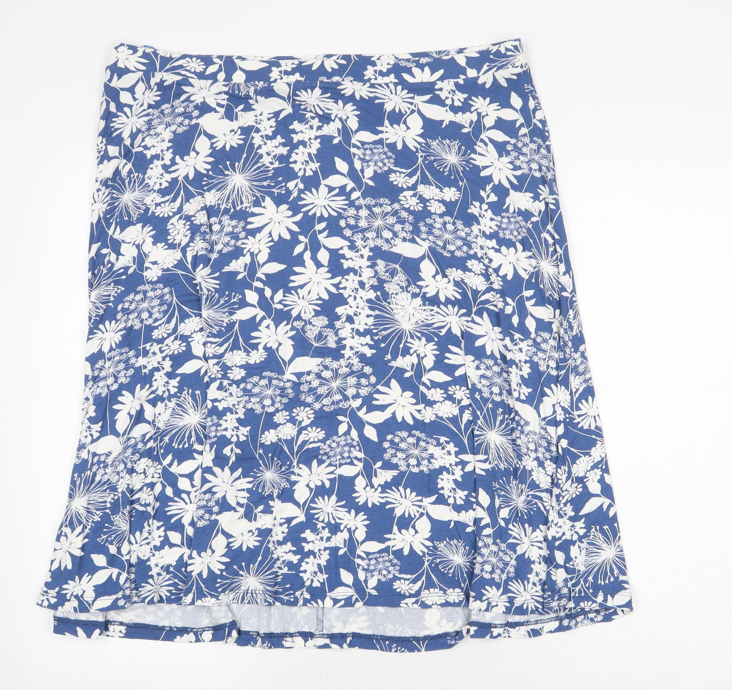 Bonmarché Womens Blue Floral Viscose Swing Skirt Size 22