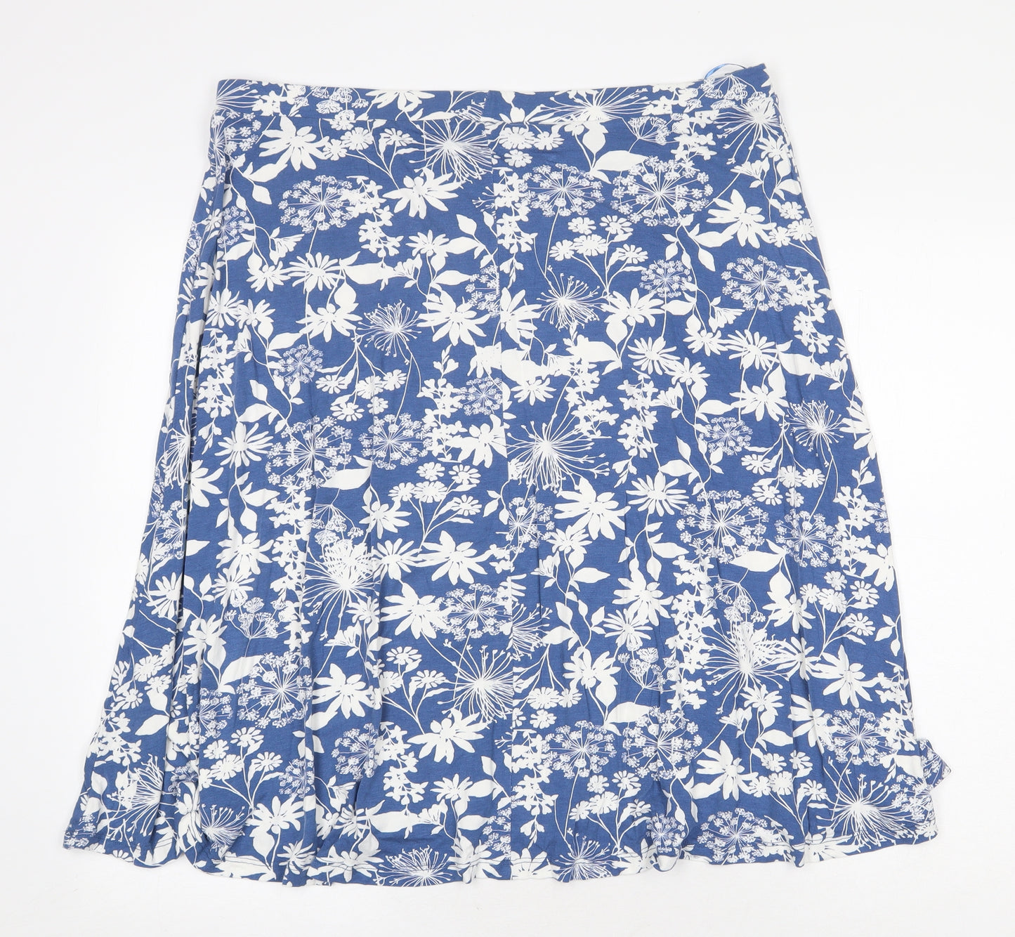 Bonmarché Womens Blue Floral Viscose Swing Skirt Size 22