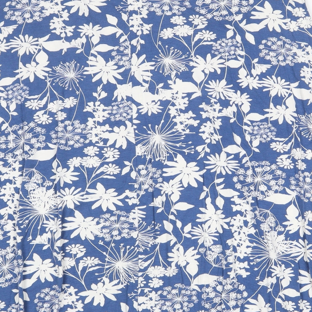Bonmarché Womens Blue Floral Viscose Swing Skirt Size 22