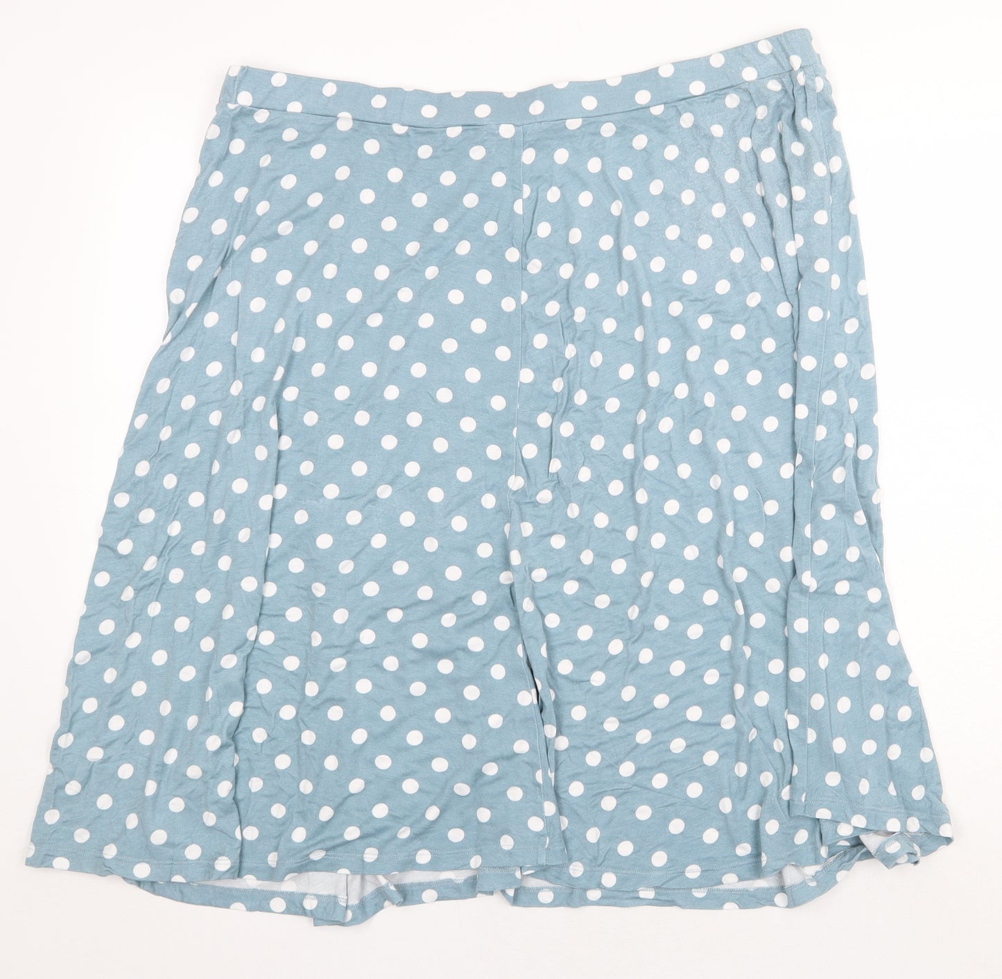 Bonmarché Womens Blue Polka Dot Viscose Swing Skirt Size 22