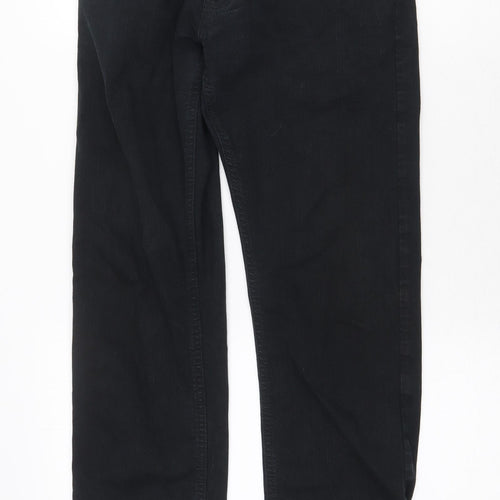 Marks and Spencer Mens Black Cotton Straight Jeans Size 30 in Regular Zip