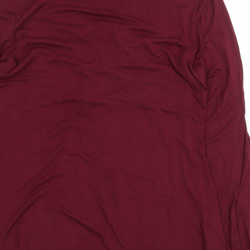 Body Flirt Womens Red Cotton Basic Blouse Size M V-Neck - Ruched
