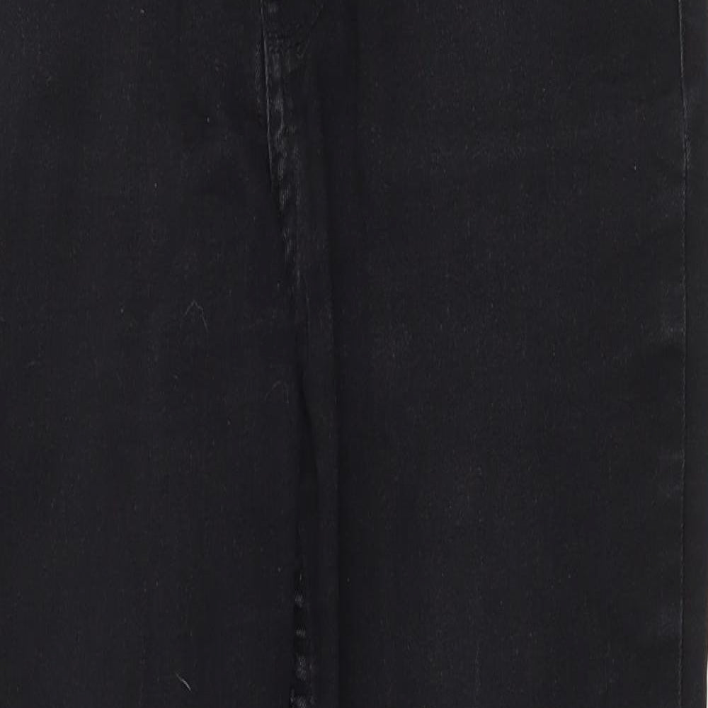 H&M Womens Black Cotton Straight Jeans Size 30 in Regular Zip