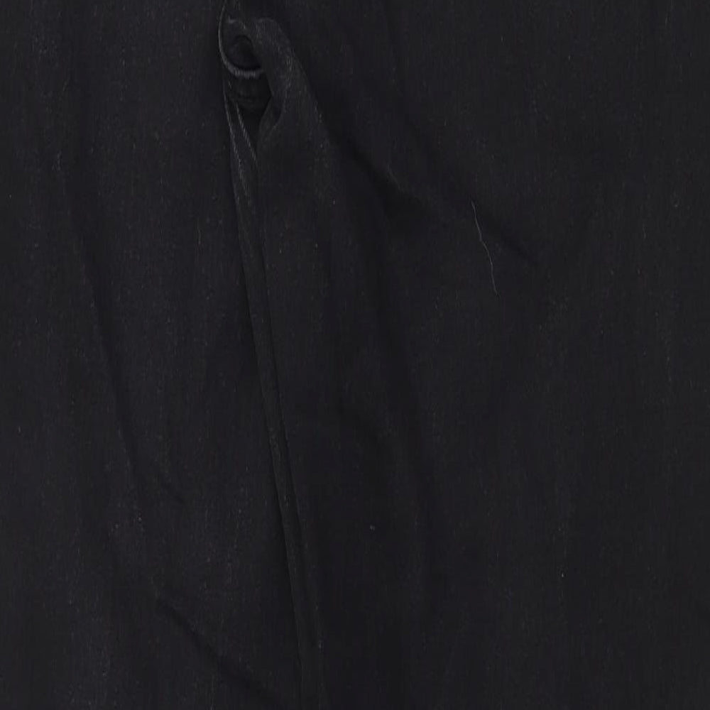 H&M Womens Black Cotton Straight Jeans Size 30 in Regular Zip