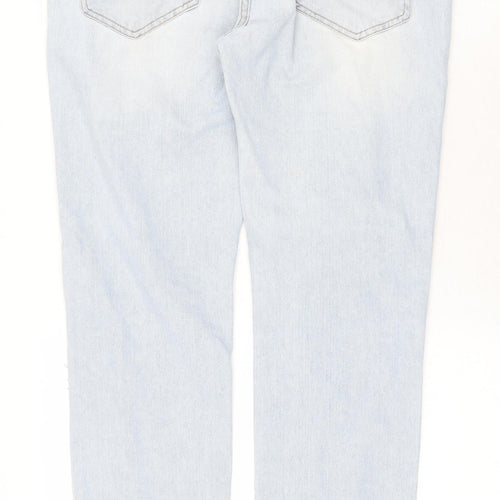 Denim Womens Blue Cotton Straight Jeans Size 34 in Regular Zip