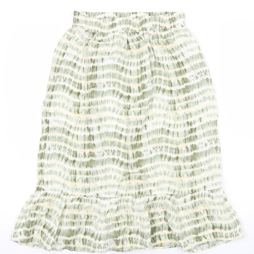 Soyaconcept Womens Green Geometric Polyester Trumpet Skirt Size XS