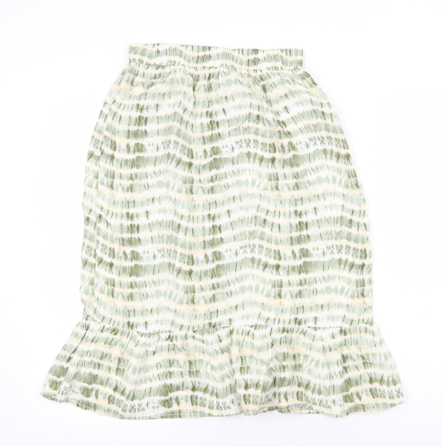 Soyaconcept Womens Green Geometric Polyester Trumpet Skirt Size XS