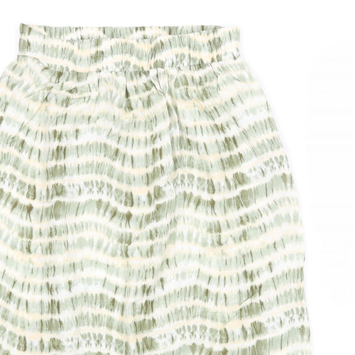 Soyaconcept Womens Green Geometric Polyester Trumpet Skirt Size XS