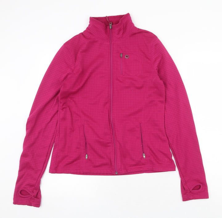Danskin Womens Purple Geometric Jacket Size 8 Zip