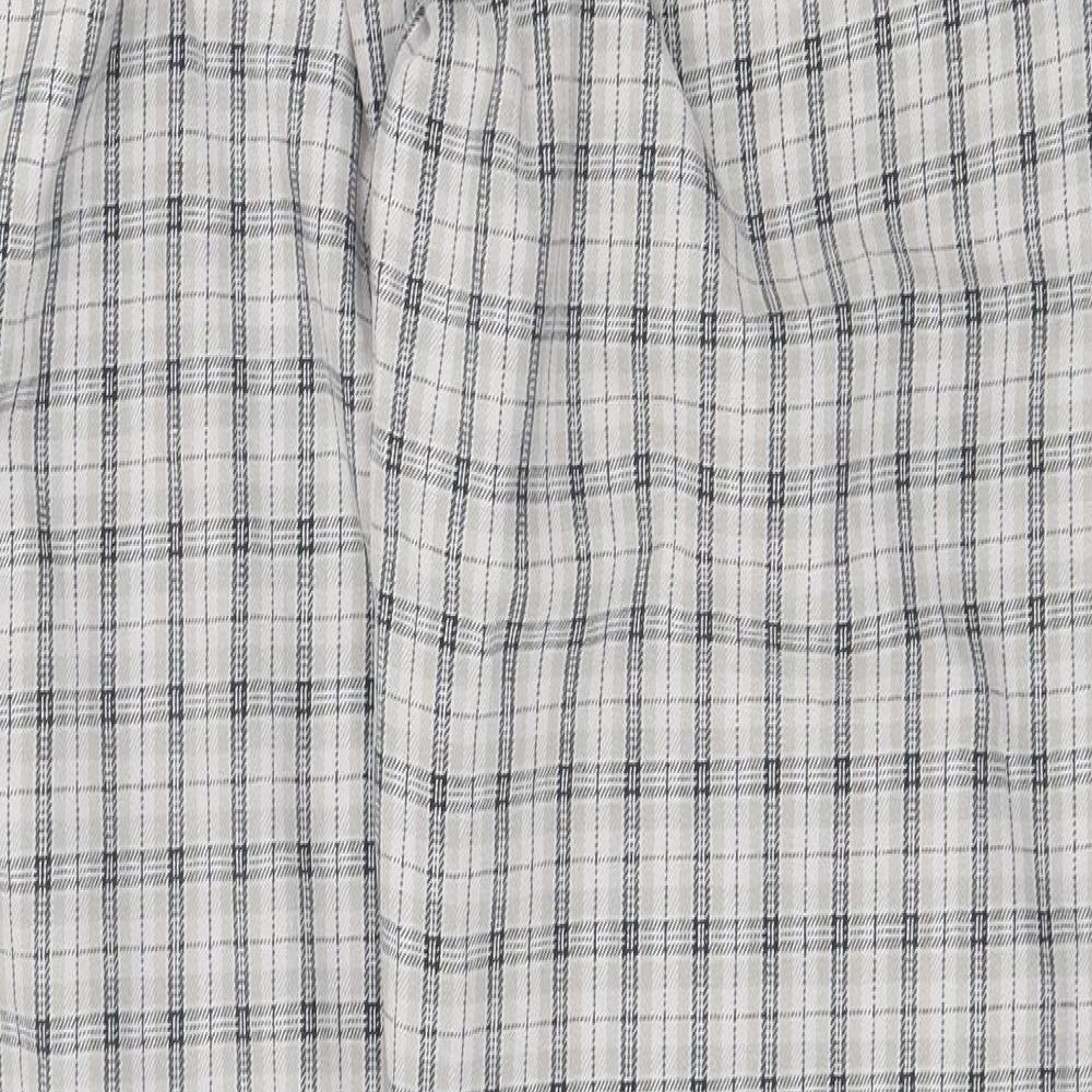 Think Pink Womens Grey Plaid Cotton Trousers Size S Regular