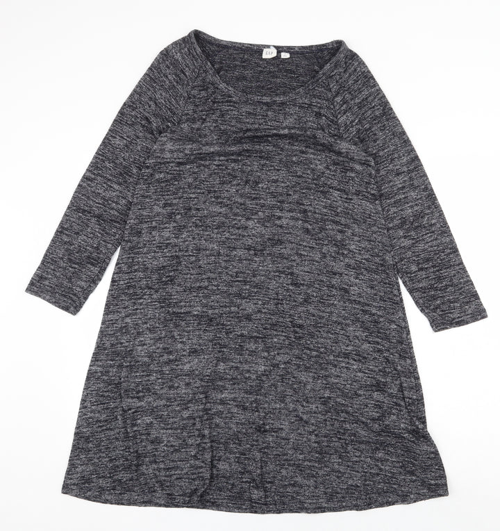 Gap Womens Grey Polyester Trapeze & Swing Size S Scoop Neck Pullover
