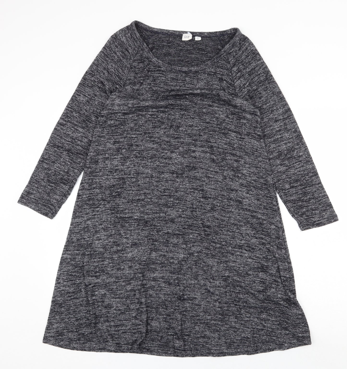 Gap Womens Grey Polyester Trapeze & Swing Size S Scoop Neck Pullover