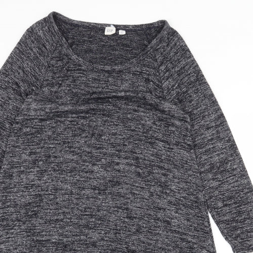 Gap Womens Grey Polyester Trapeze & Swing Size S Scoop Neck Pullover