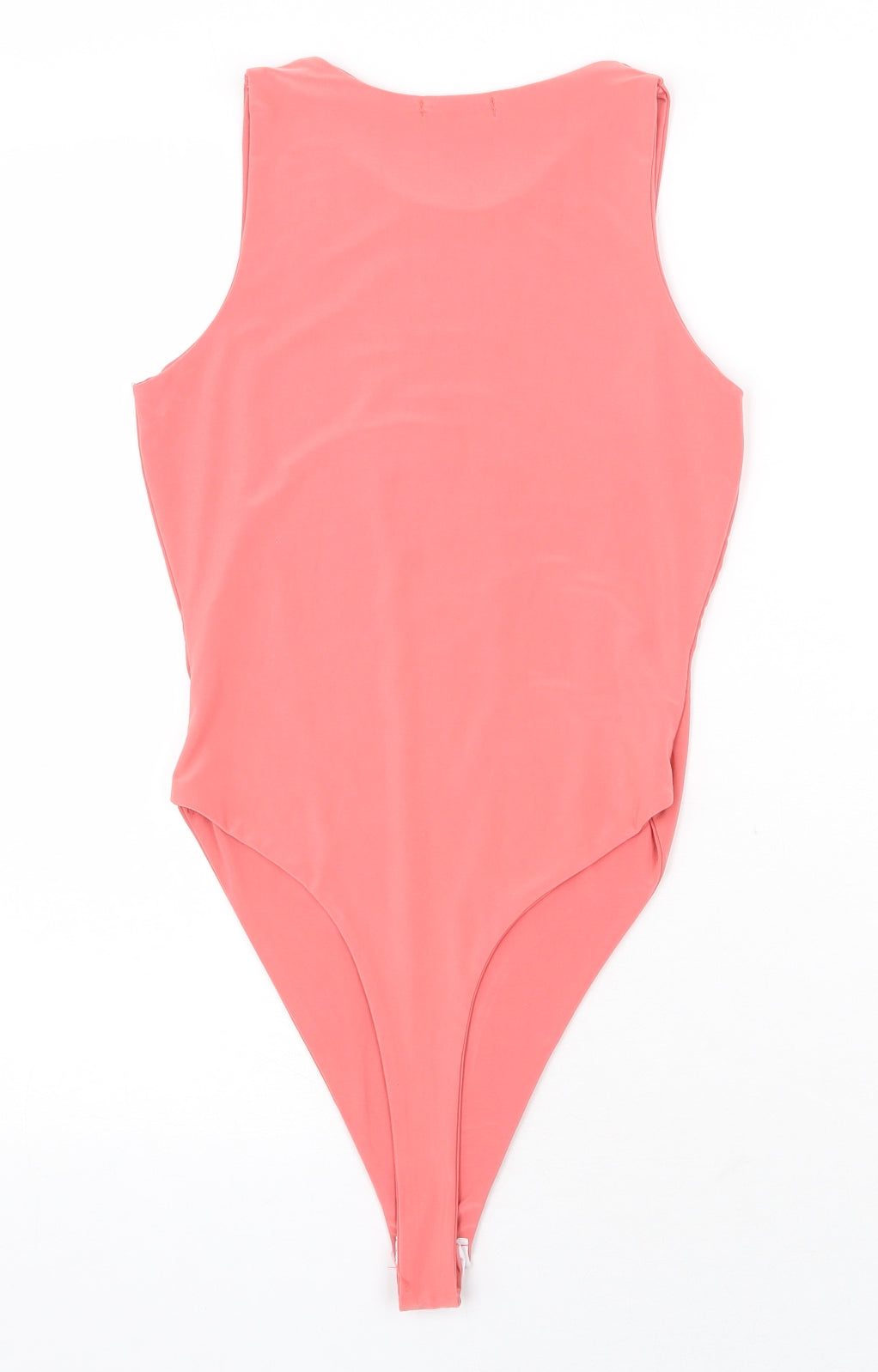 PRETTYLITTLETHING Womens Pink Polyester Bodysuit One-Piece Size 10 Snap