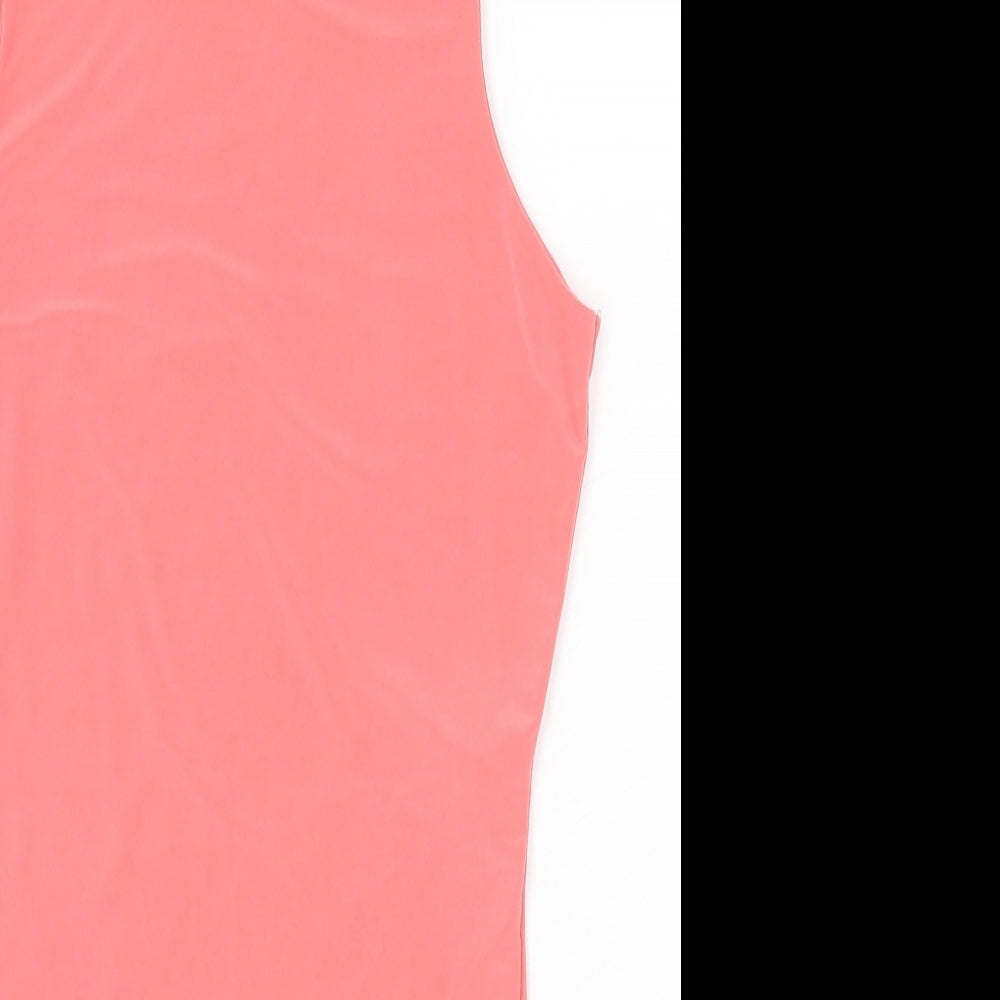 PRETTYLITTLETHING Womens Pink Polyester Bodysuit One-Piece Size 10 Snap
