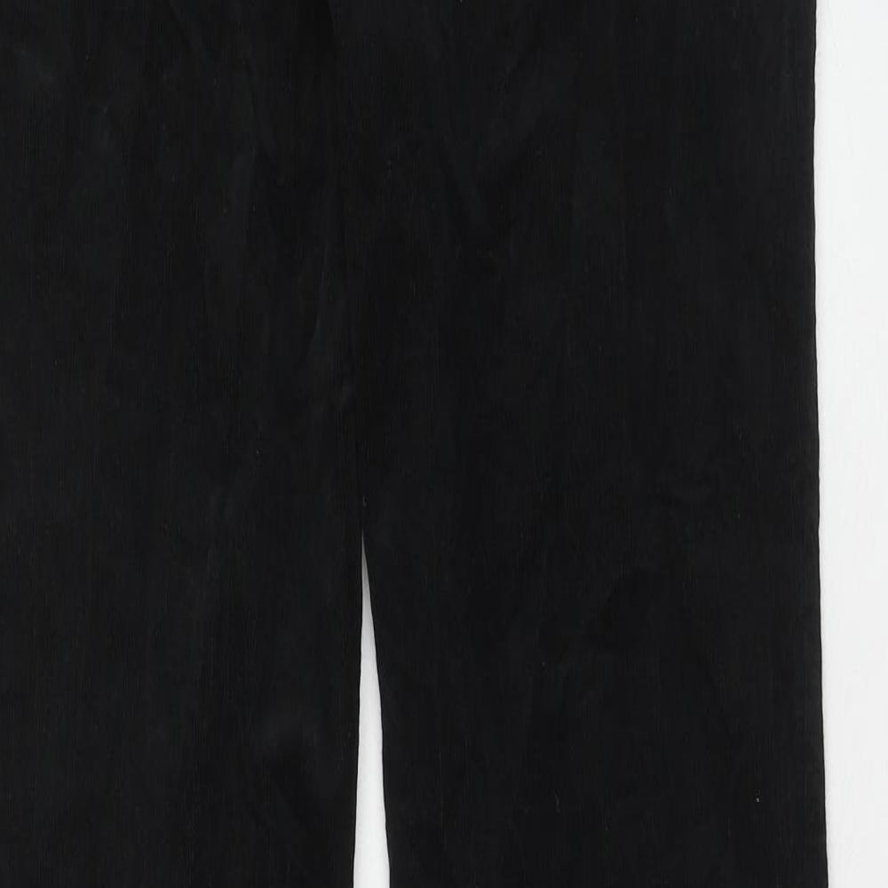 Marks and Spencer Womens Black Cotton Trousers Size 12 Regular Zip