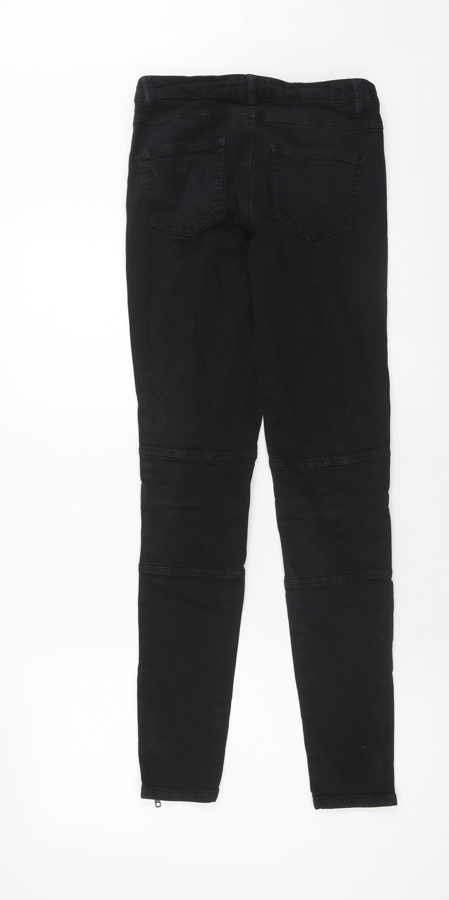 VILA Womens Black Cotton Skinny Jeans Size S Regular Zip