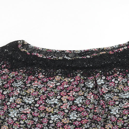 New Look Womens Multicoloured Geometric Polyester Basic Blouse Size 6 Off the Shoulder - Lace Detail