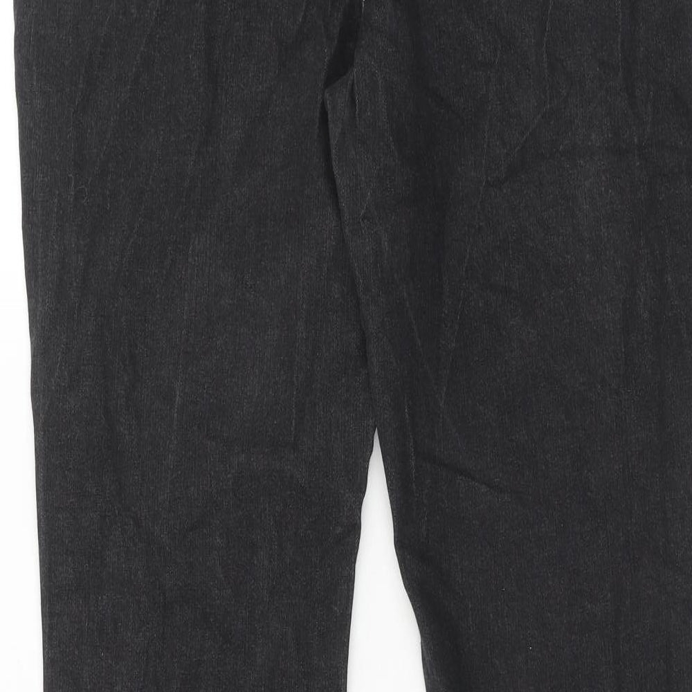 Marks and Spencer Womens Black Cotton Straight Jeans Size 18 Regular Zip