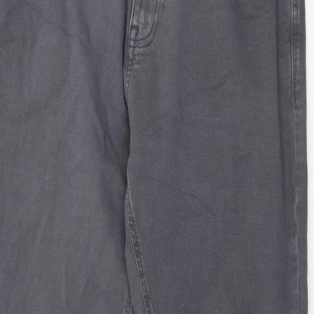 NEXT Mens Grey Cotton Straight Jeans Size 34 in L33 in Slim Zip - Long Leg