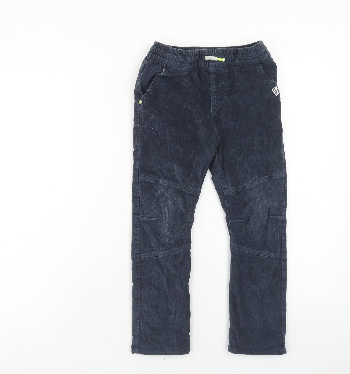 F&F Boys Blue Cotton Jogger Trousers Size 5-6 Years Regular Drawstring